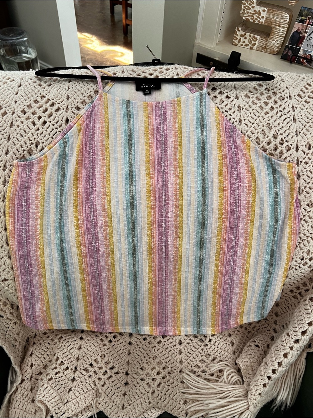 Multicolor Striped Sleeveless Tank Top
